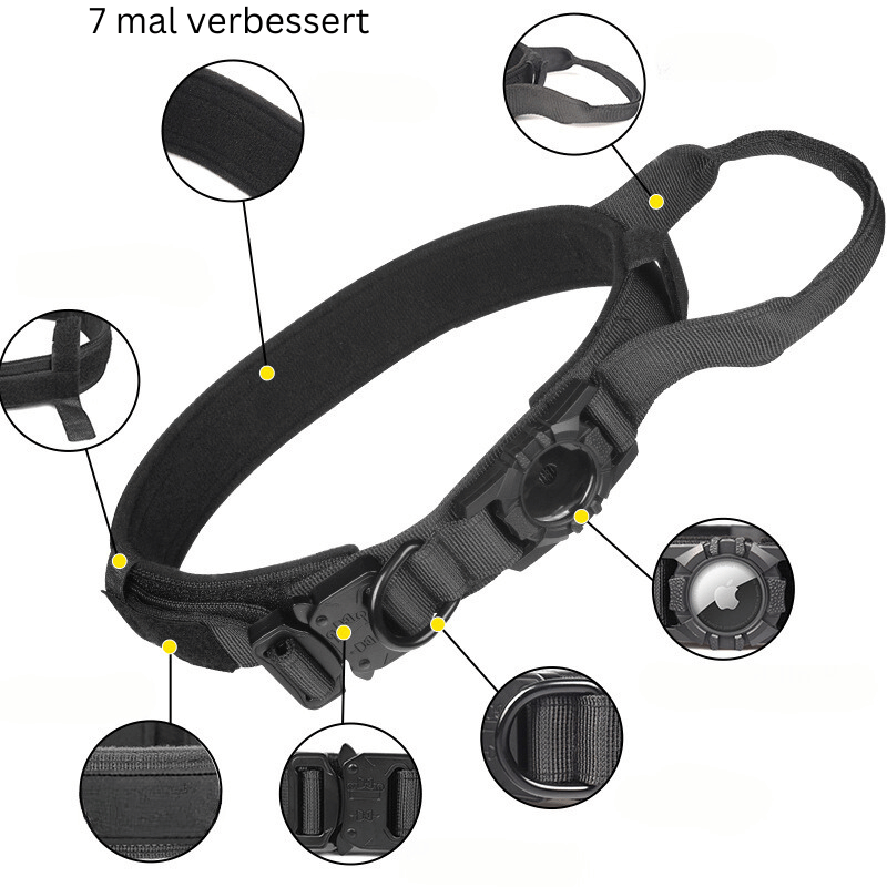 Taktisches Hundehalsband, geeignet für Appel AirTag-Ortungsgerät