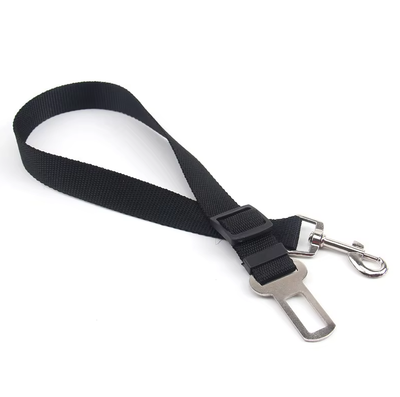 Sicherheitsgurt für Hunde im Auto – Verstellbare Hundeleine mit Karabiner In Schwarz