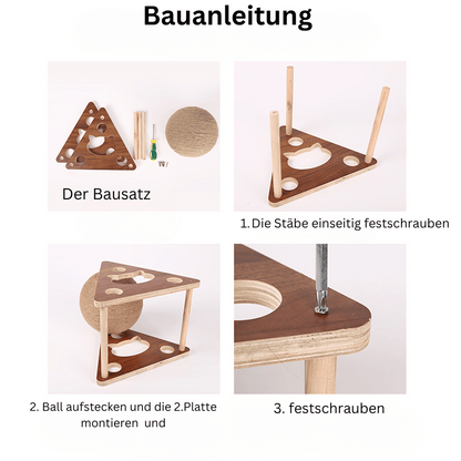 Katzenkratzball aus Holz, Kitty Ball
