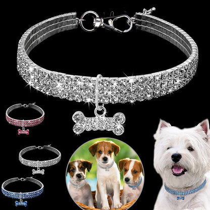 Premium Hunde und Katzen Halskette mit Strasssteinen