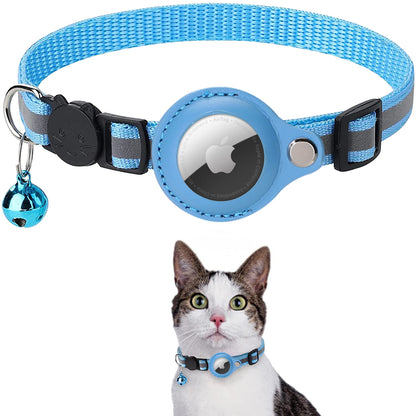 Katzenhalsband mit AirTag Halter und Reflexionsband