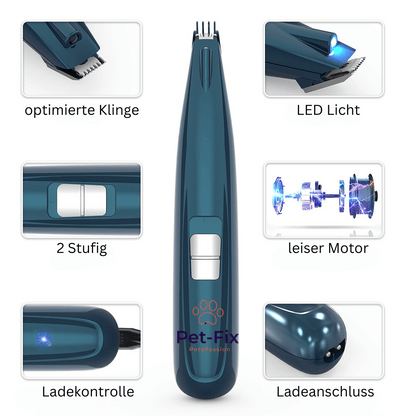 leiser Pfoten Trimmer  mit LED + komplett Set