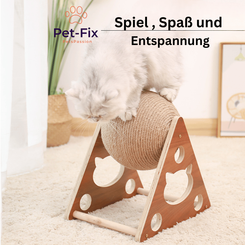 Katzenkratzball aus Holz, Kitty Ball