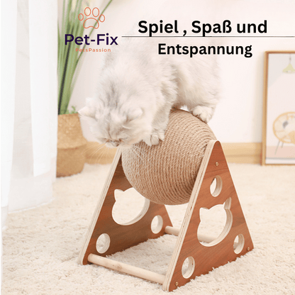 Katzenkratzball aus Holz, Kitty Ball